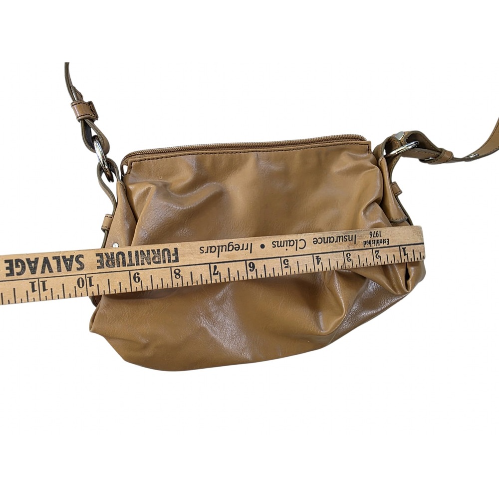 Tommy Hilfiger Tan Faux Leather Grommet Strap Shoulder Bag Slouchy Hobo Brown